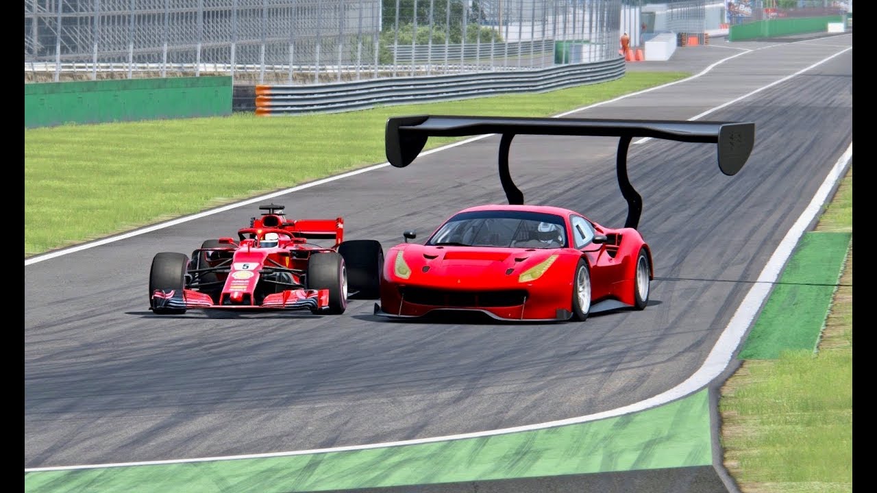 Ferrari F1 2018 vs Ferrari 488 with JET Engine - Monza