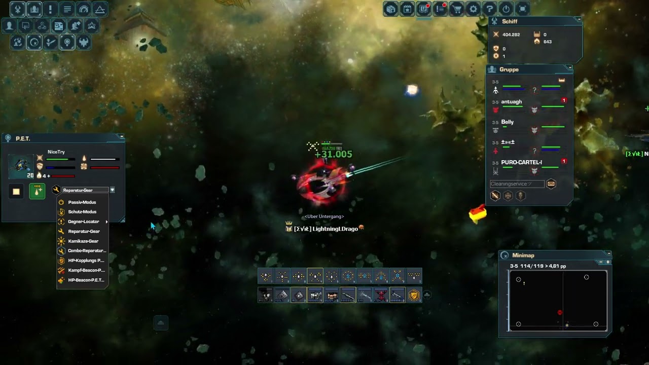 Darkorbit Fight against Train on Pve server