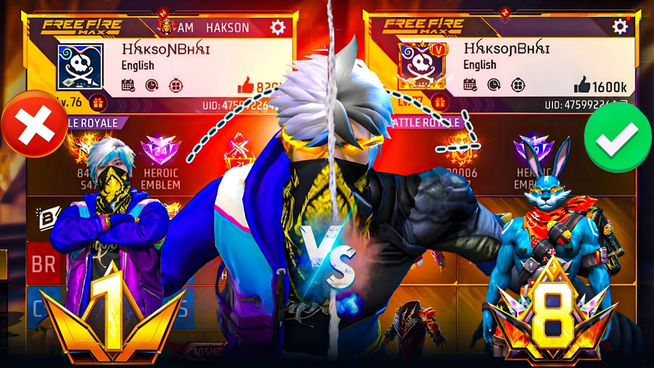 PRIME 1 VS PRIME 8 😱 NOOB TO PRO 🔥 GARENA FREE FIRE 