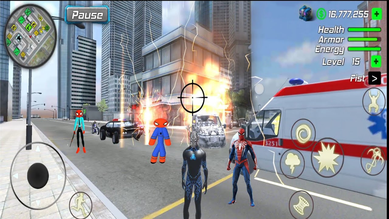 Rope Black Hole Hero City Missions, Open City Simulator 4k Quality Android Gameplay #part5