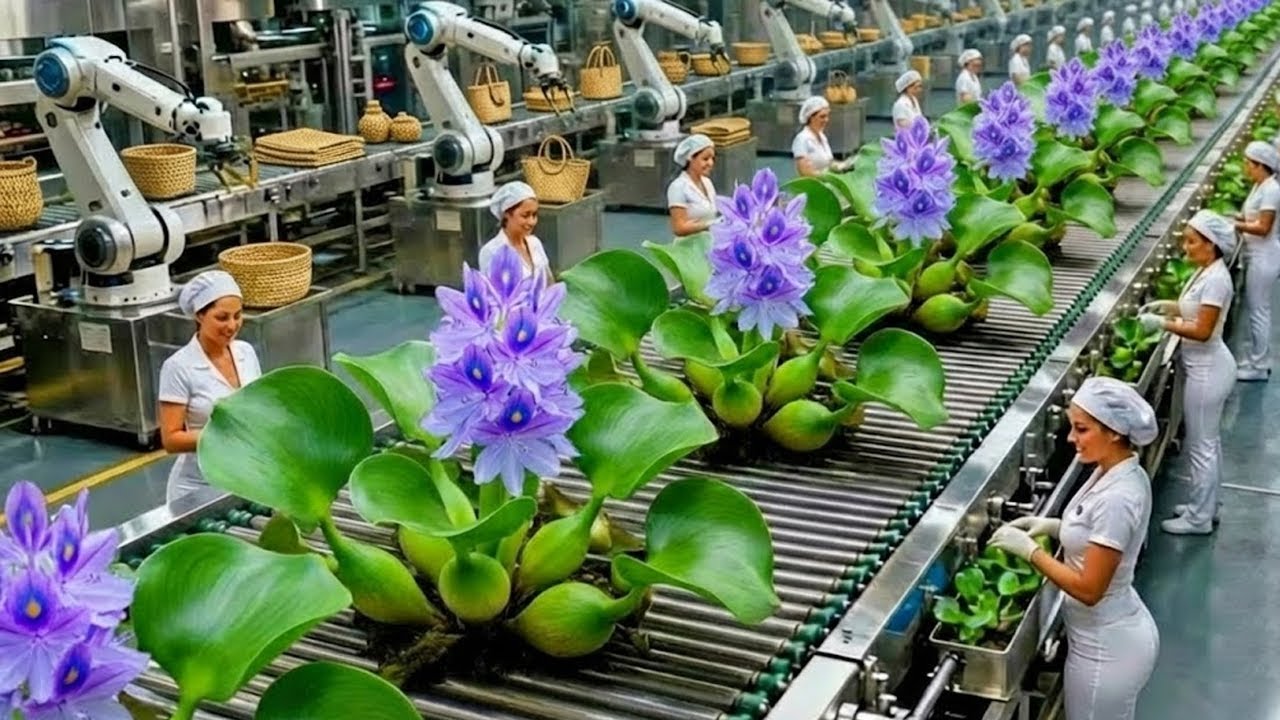 Inside a Water Hyacinth Factory: Raw Plants to Woven Mats, Baskets & Furniture (Full Process)