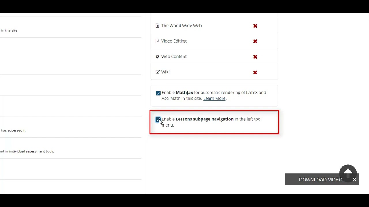 Site info adding tools to a site