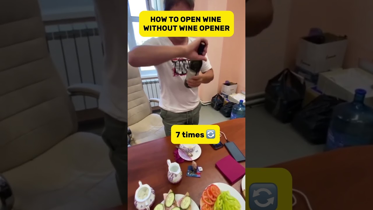 How To Open Wine WITHOUT Opener! 💯works! #shorts