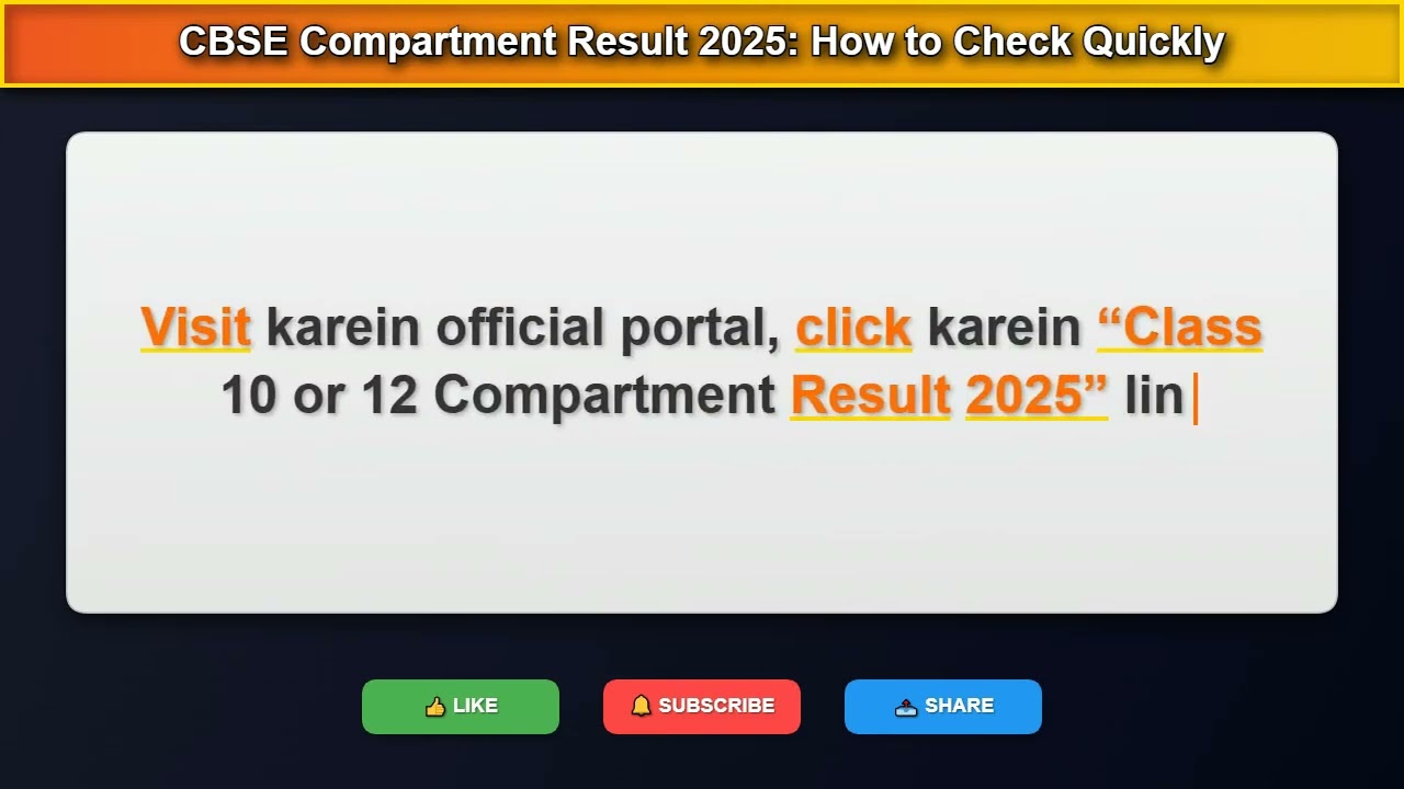 CBSE Compartment Result 2025 | Step-by-Step Guide to Check Results Online