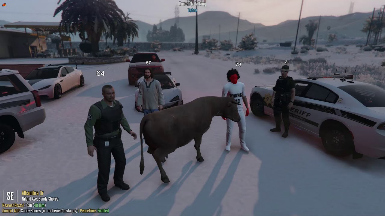 GTA 5 Roleplay - TROLLING COPS AS A COW | Vahnz State RP