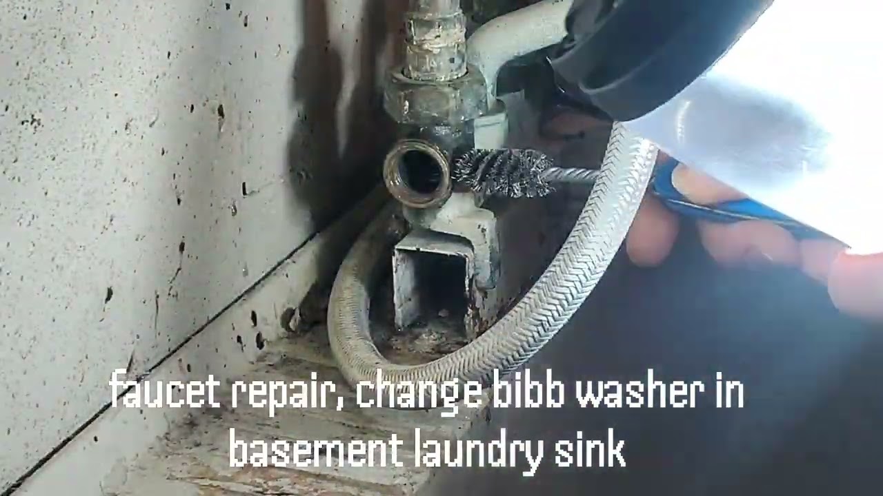 Changing bibb washer laundry faucet 