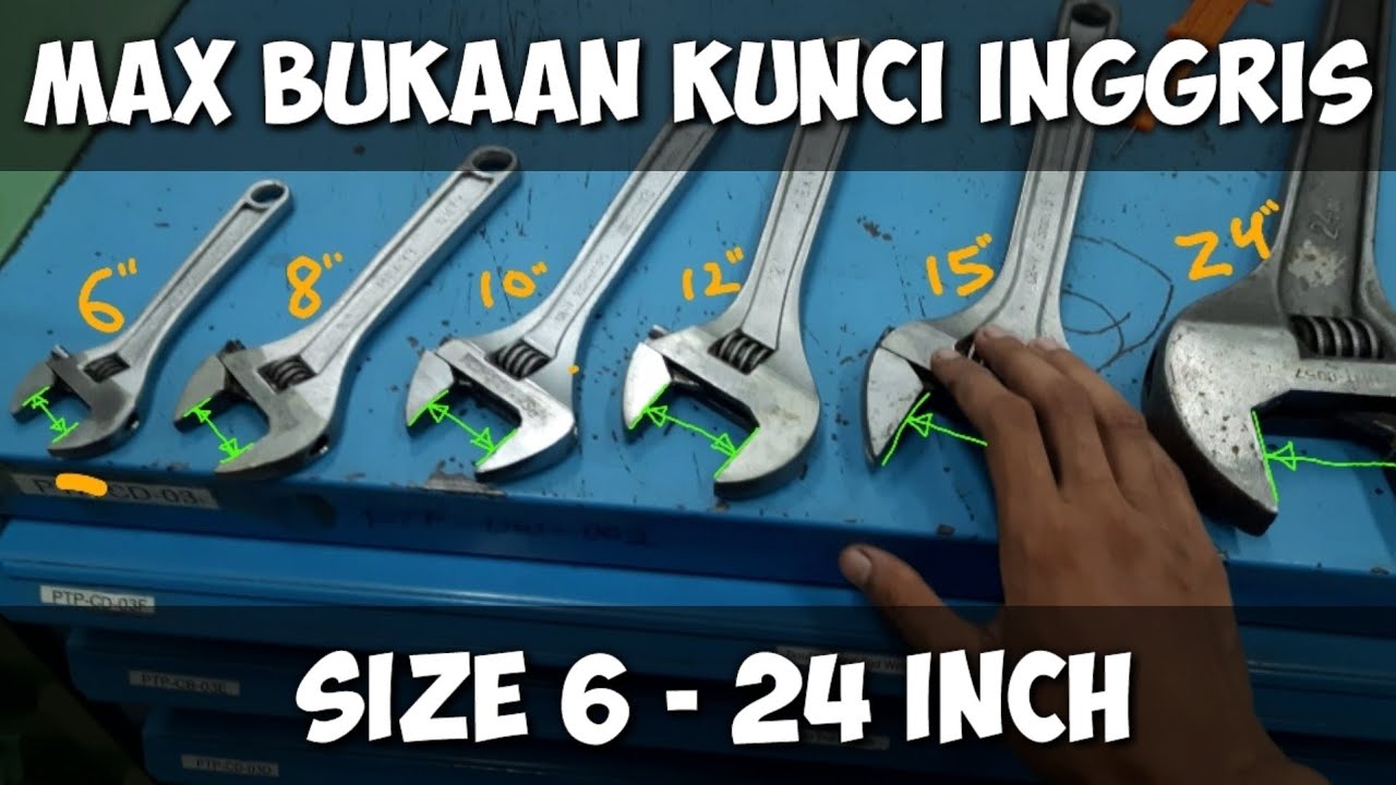 kunci ingggris adjustable wrench lebar maximal bukaan kunci inggris panjang 6