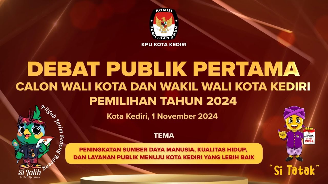 DEBAT PUBLIK PERTAMA CALON WALIKOTA DAN WAKIL WALIKOTA KEDIRI TAHUN 2024