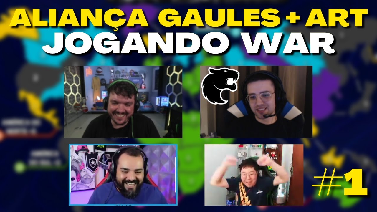 Gaules jogando War com ART DA FÚRIA, bt0, Liminha, Kakavel e Agnelo #1