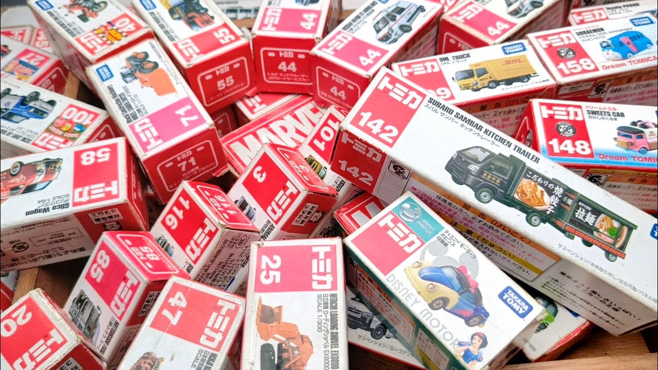 【トミカ】ミニカー大集合! Vo9 遊んだトミカを箱に入れて並べてみました。
