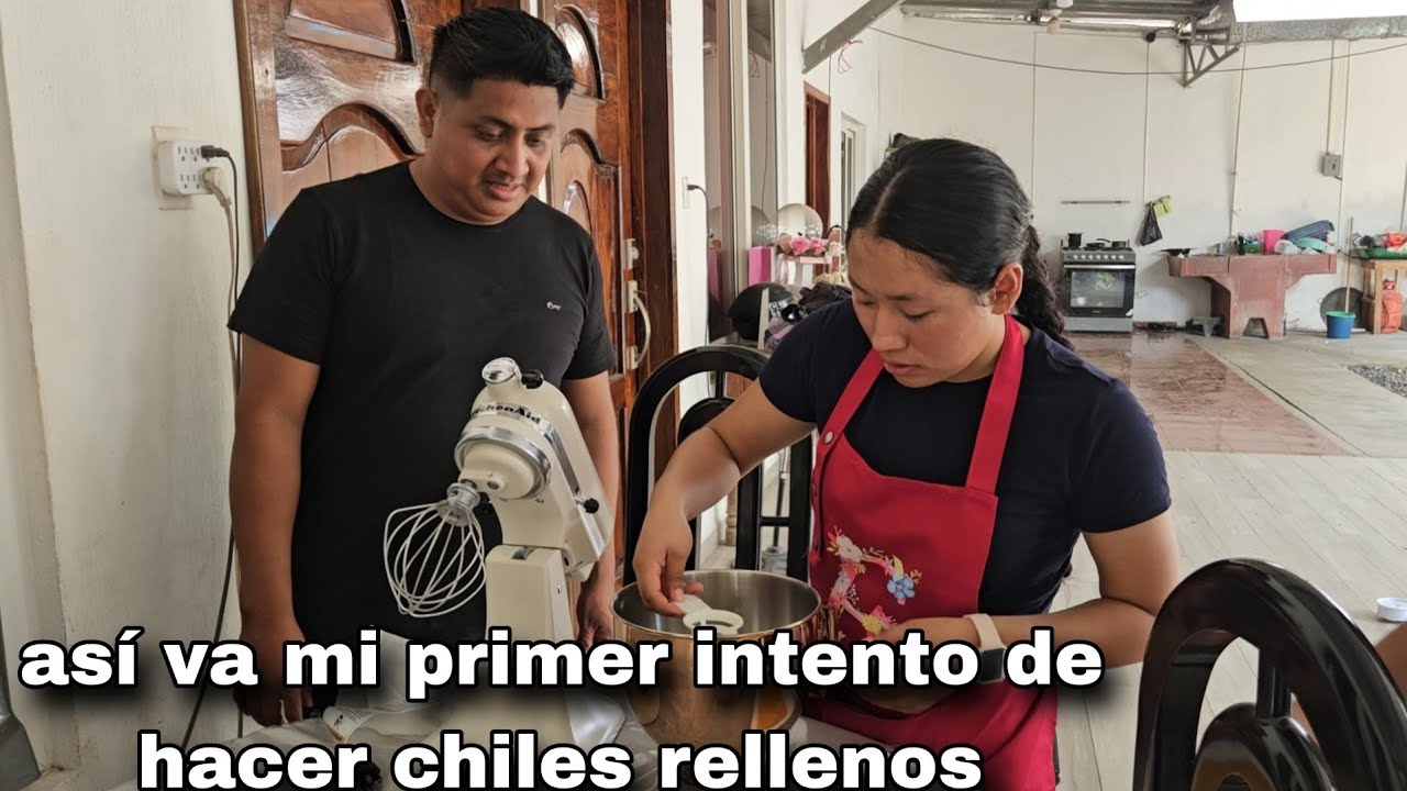Es la Primera vez que hago chiles rellenos MEXICANOS y así va el proceso 😱
