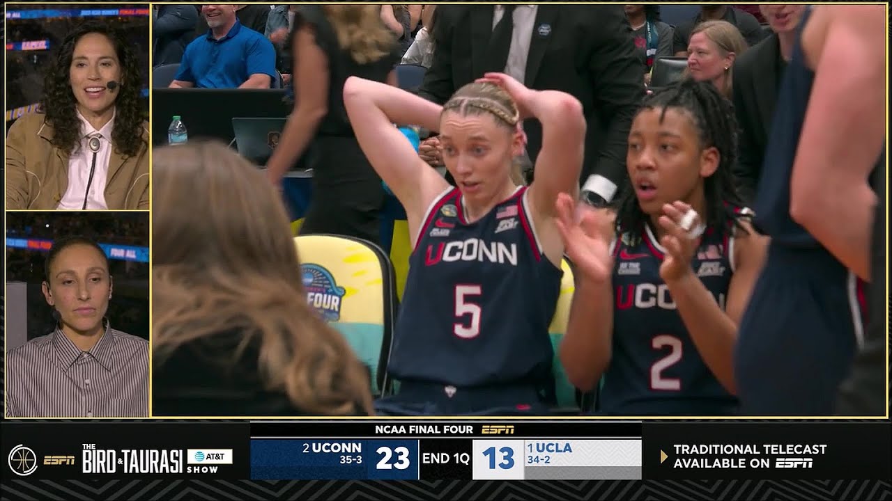 UConn Huskies vs UCLA - FULL GAME | Sue Bird & Taurasi Show | Final Four women's basketball