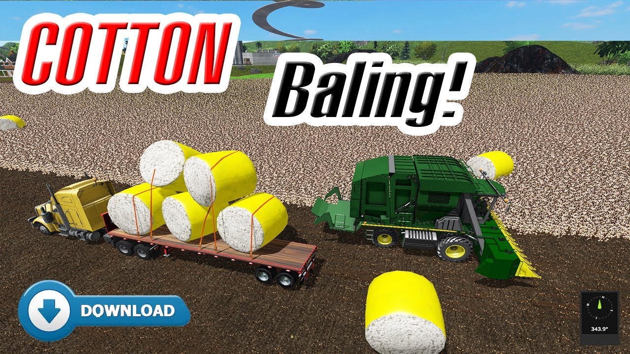 Farming Simulator 17: Cotton Harvesting And Baling, in Madina Island Map