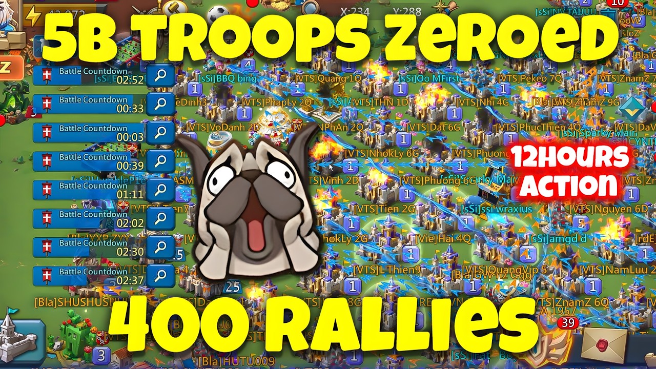 Lords Mobile - 5b troops zeroed in 12 hours of non stop action! The biggest bot server fail ever