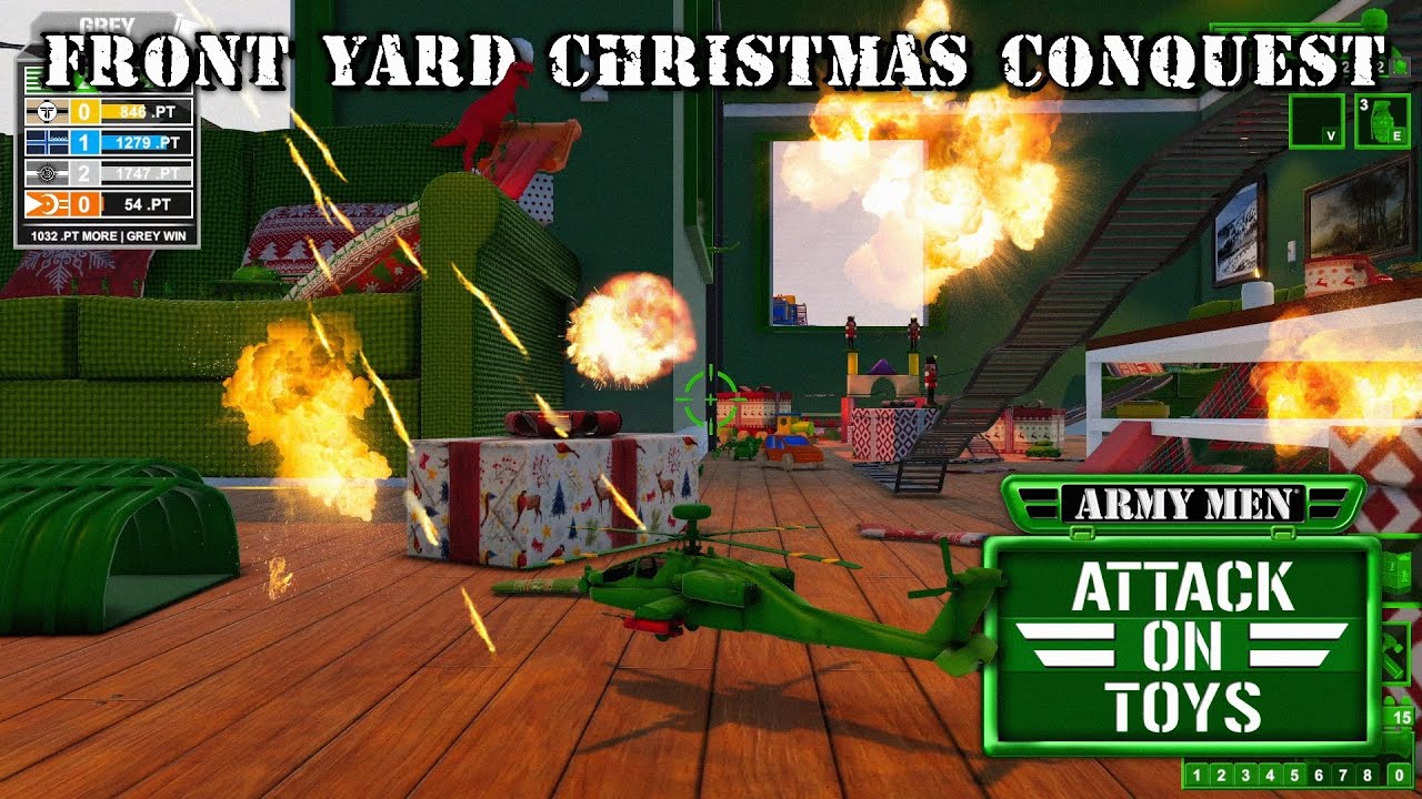 Army Men: Атака на игрушки - СУПЕР СЛОЖНО - Рождество на переднем дворе (Завоевание №4)