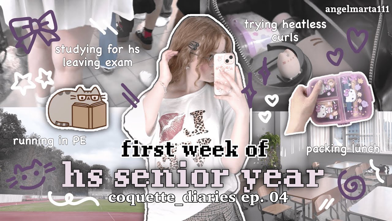 FIRST WEEK OF HS SENIOR YEAR 🎀🩰 studying, organizing, packing lunch, trying heatless curls | ep. 04