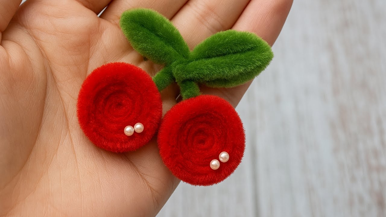 DIY Cherry Craft with Pipe Cleaners | How to make cherry pipe cleaner #diy #handmade #pipecleaners