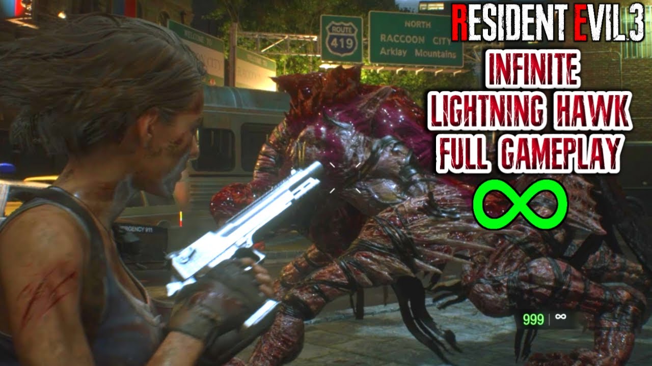 INFINITE LIGHTNING HAWK ONLY!! Full Gameplay - Resident Evil 3 Remake