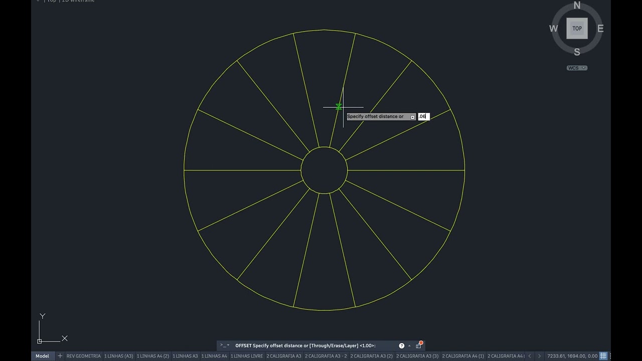 Planta escada helicoidal - AUTOCAD