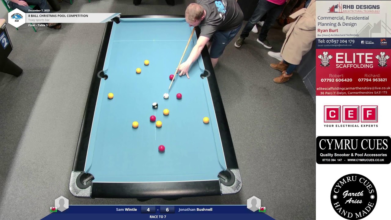 Sam Wintle vs Jonathan Bushnell Final Christmas Pool Comp