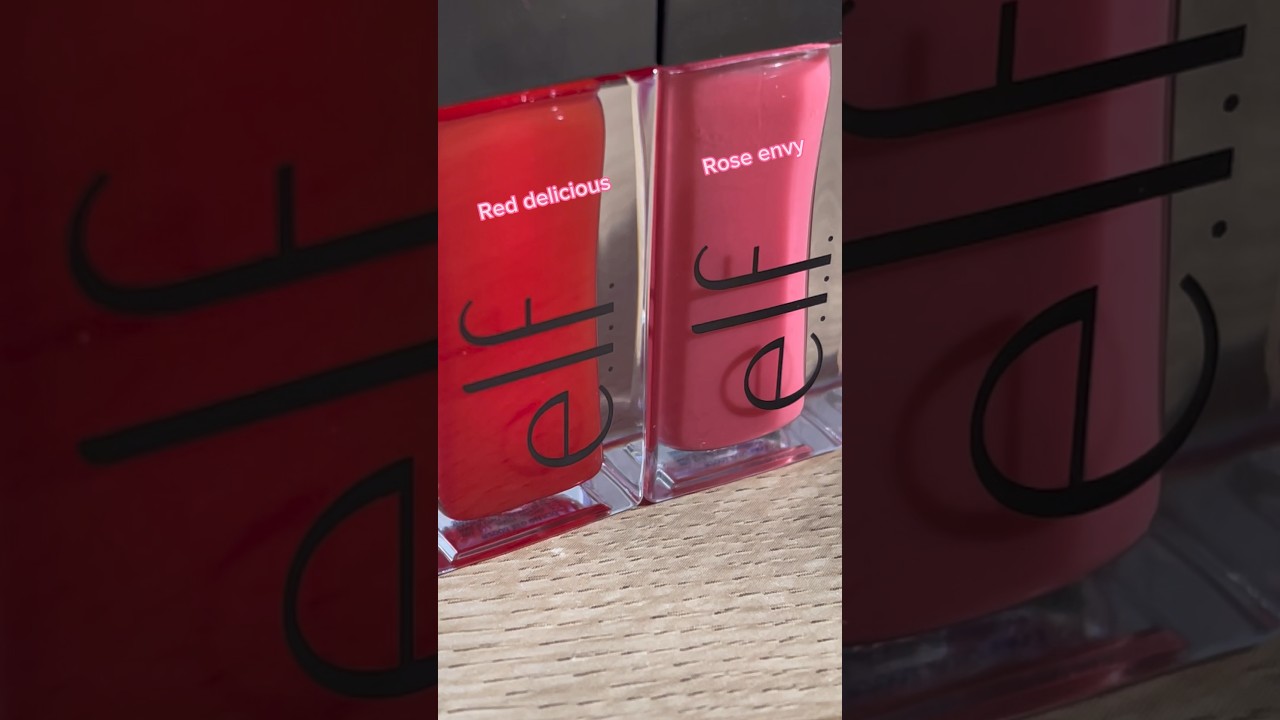 e.l.f. glow reviver lip oils- red delicious & rose envy #swatches
