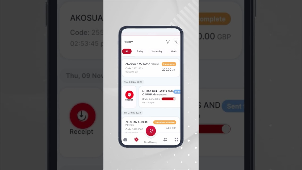 Download Transaction Receipt in new ACE Money Transfer app