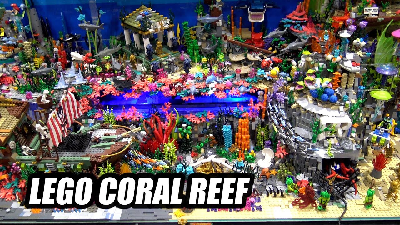Коралловый риф LEGO с акулами, рыбами, пиратским кораблем и многим другим!