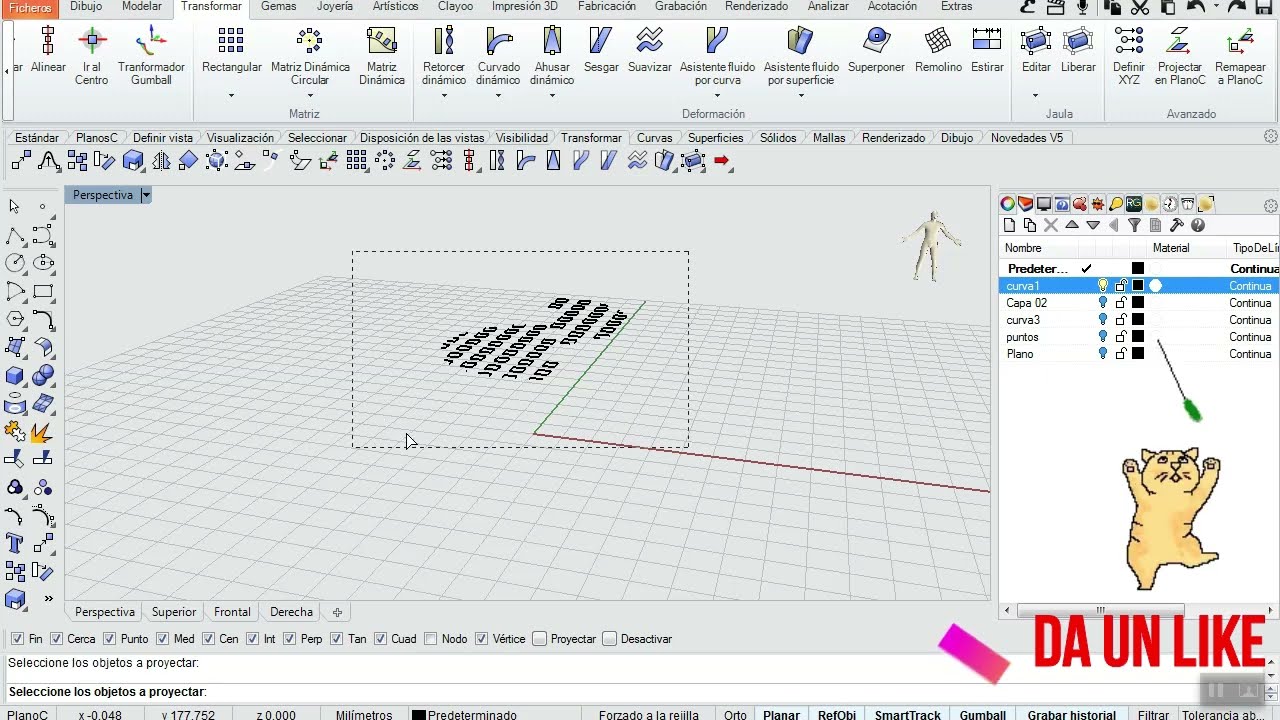 Rhino 3D Tutorials - Proyectar En Plano C