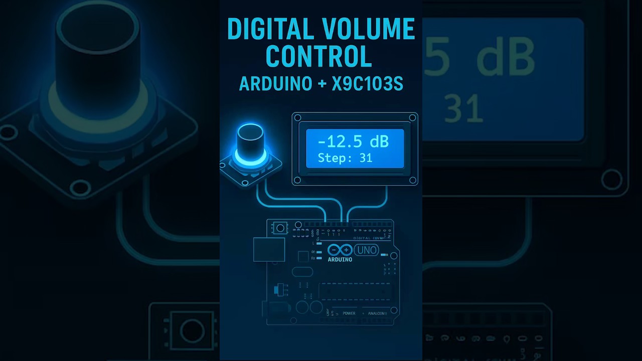 Arduino Digital Volume: Rotary Encoder + X9C103 (Log dB)