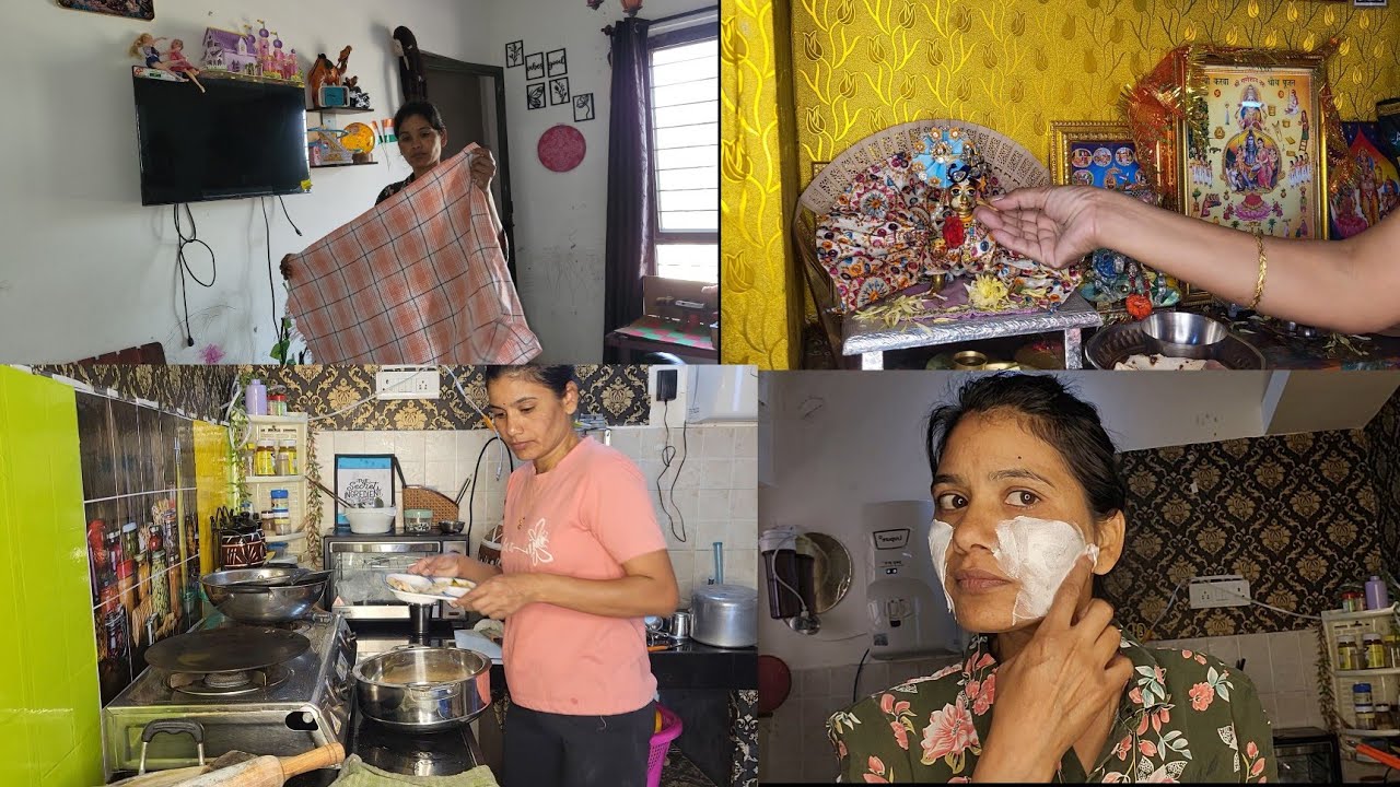 Mornina routine इतनी सारी जिम्मेदारियां & 'कैसे करती ह सुबह 6से 12. सफाई (चाय नाश्ता दापहर का खाना