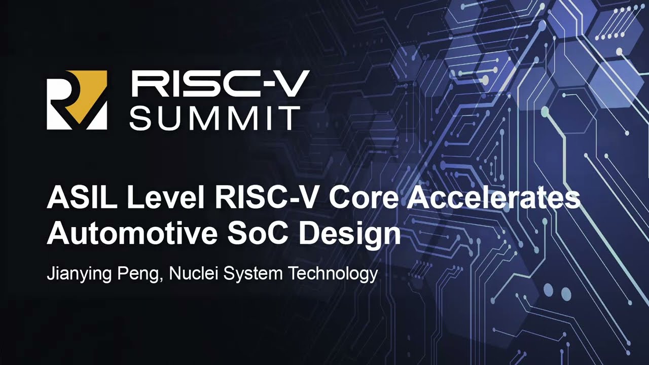 ASIL Level RISC-V Core Accelerates Automotive SoC Design - Jianying Peng, Nuclei System Technology