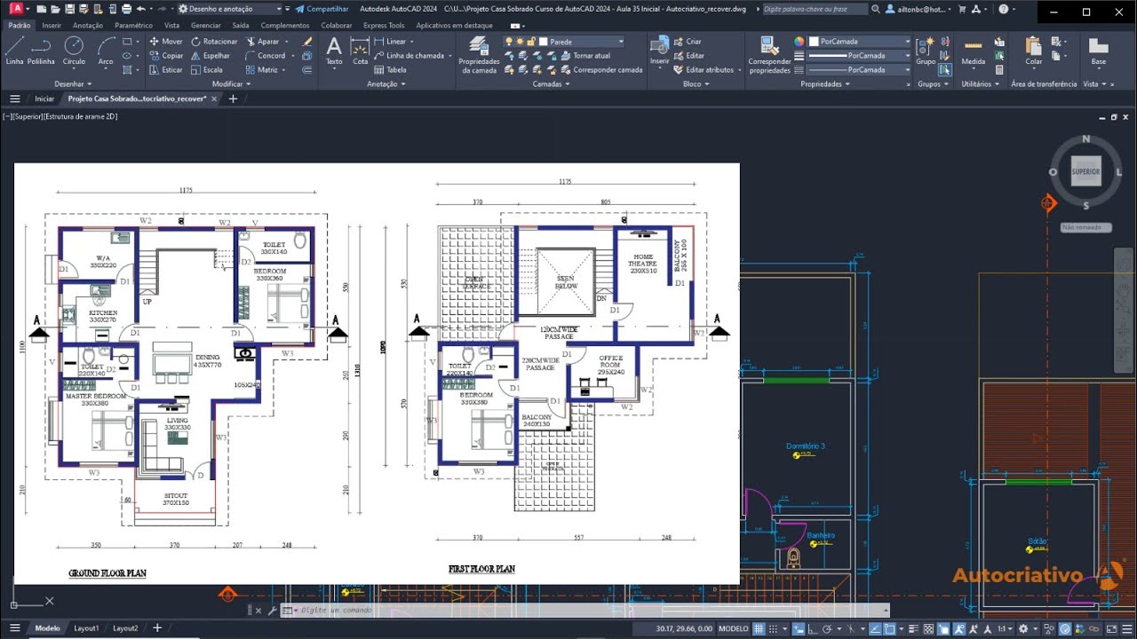 Curso de AutoCAD - Aula 16 de 20 - Folhas, Legendas e Carimbos - Autocriativo