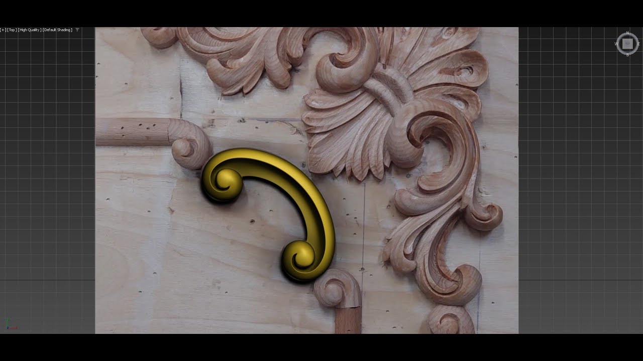 3ds Max Scroll wood carving modeling - شرح تصميم عنصر على الماكس