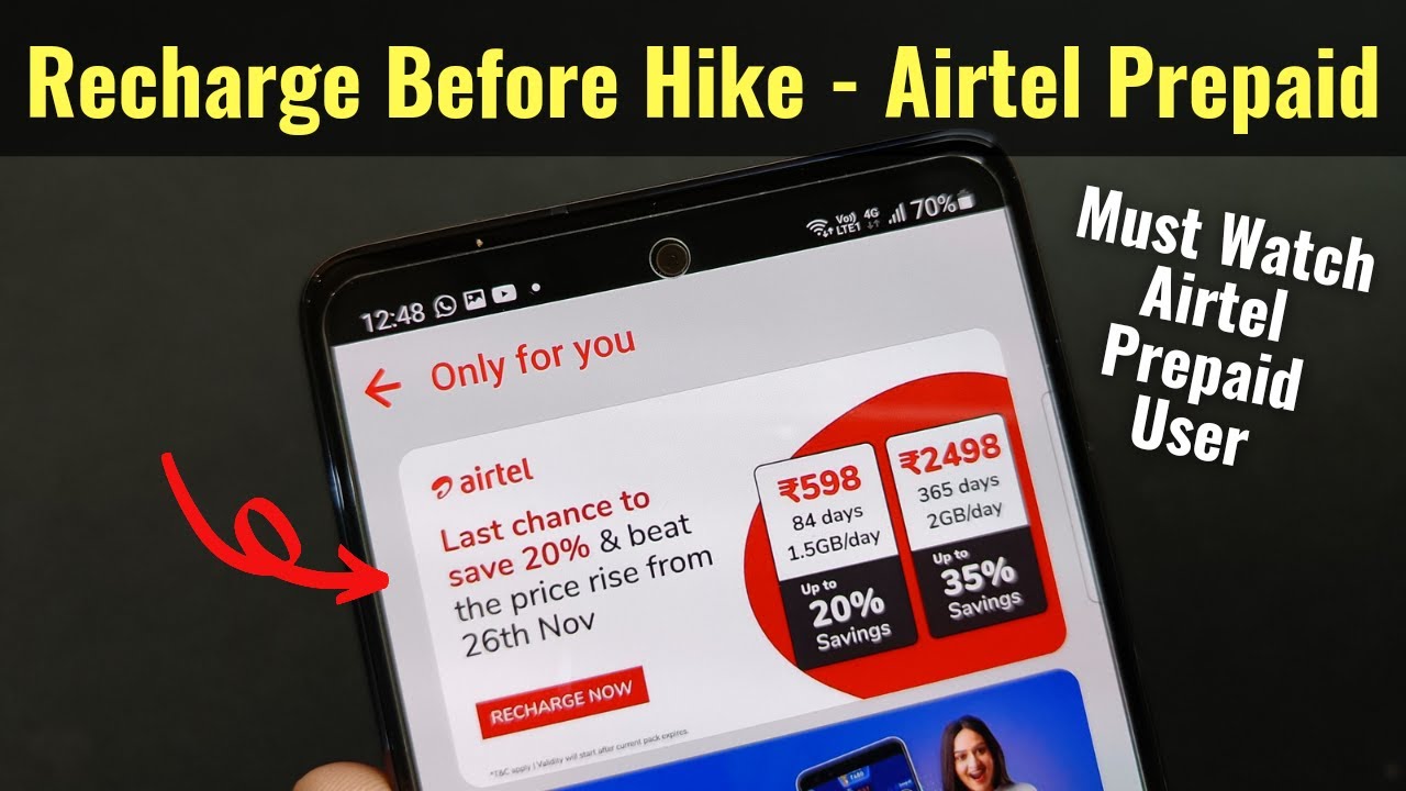 Must Watch for Airtel Prepaid User - How to Recharge Before Price Hike