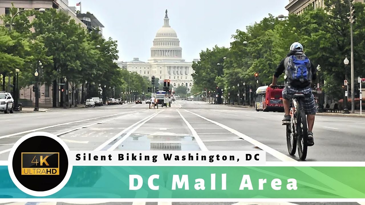 4K Silent Biking - Washington DC Mall Area