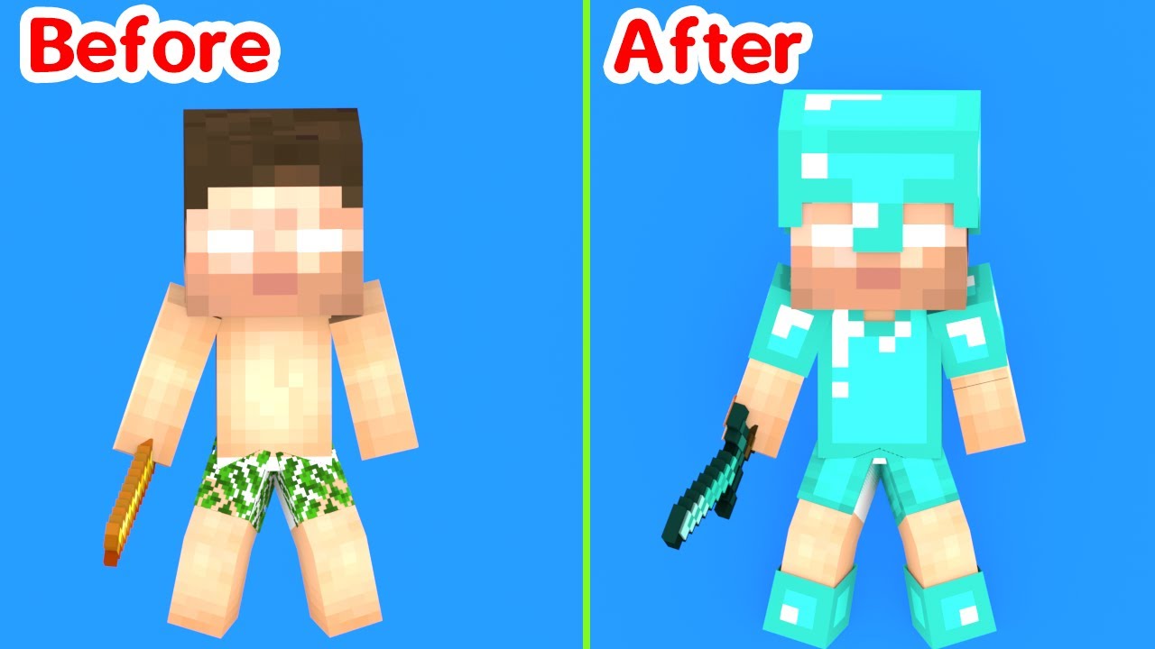 Baby Herobrine Before and After - Minecraft Animation