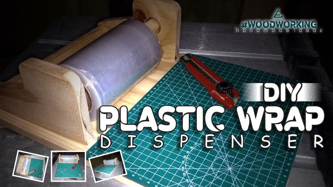 HOW TO MAKE A PLASTIC WRAP DISPENSER - DIY PLASTIC WRAP DISPENSER - WOODEN -
