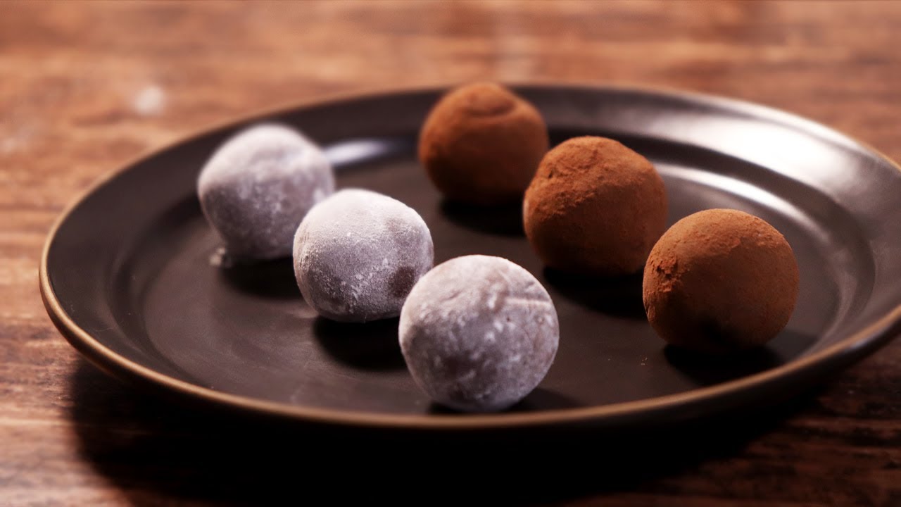 【バレンタイン】材料4つ。忙しい人の為の激簡単チョコレートトリュフ How to make Chocolate truffle　【ネコノメレシピ】