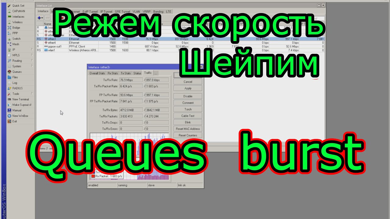 Настройка шейпера на микротик. Mikrotik queues burst