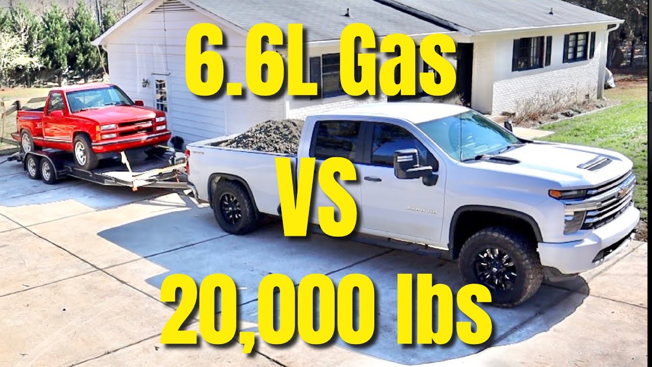 Может ли Chevrolet Silverado 2500 с двигателем 6.6L (бензиновый) буксировать 20 000 фунтов? Сравн...