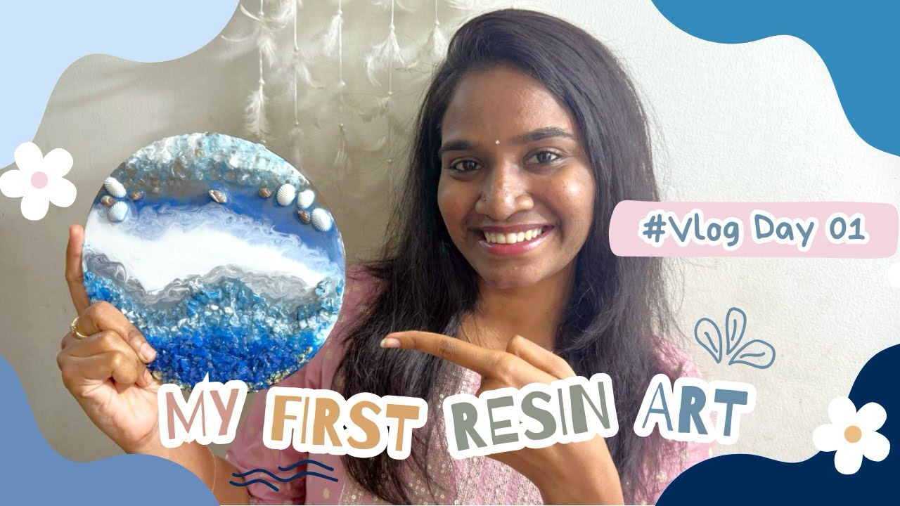 My first Resin art || నా ఫస్ట్ రెసిన్ ఆర్ట్ || హైదరాబాద్ లో రెసిన్ ఆర్ట్ వర్క్ షాప్ || Vlog day 01