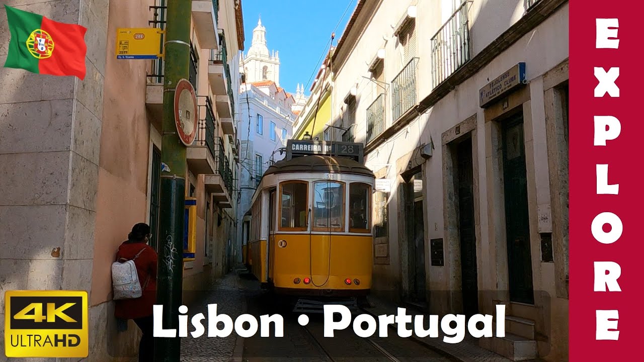 Lisbon walking tour | Sunny winter days in the capital city of Portugal | 4K 60fps