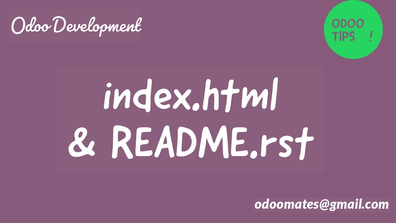 Index html and Readme rst File Odoo