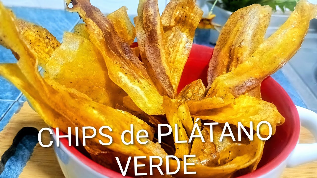 CÓMO HACER CHIPS de PLÁTANO VERDE CRUJIENTES# plátano # maduro# chips de papa# snack # crocantes 