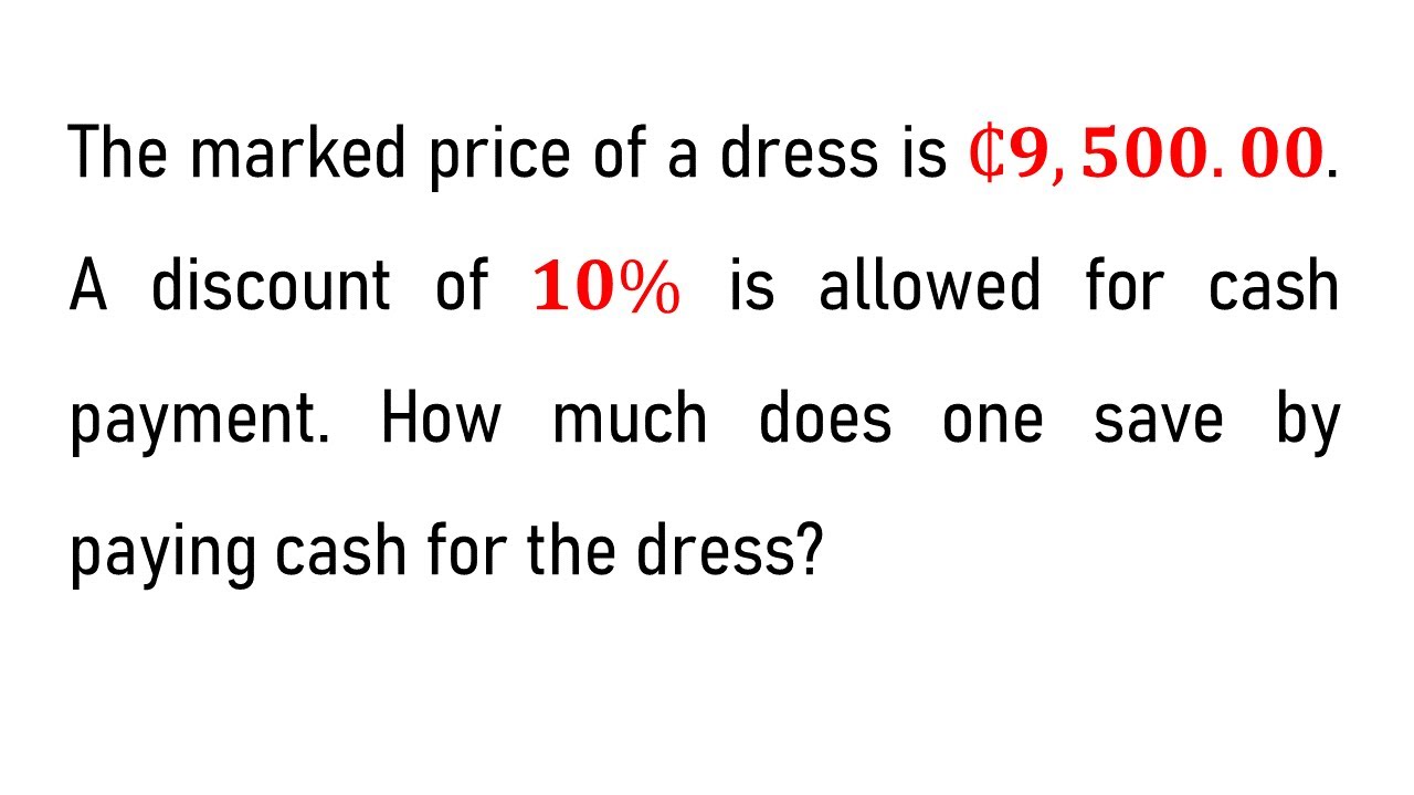 Percentages | Discount | Likely Examination Questions | Maths Center