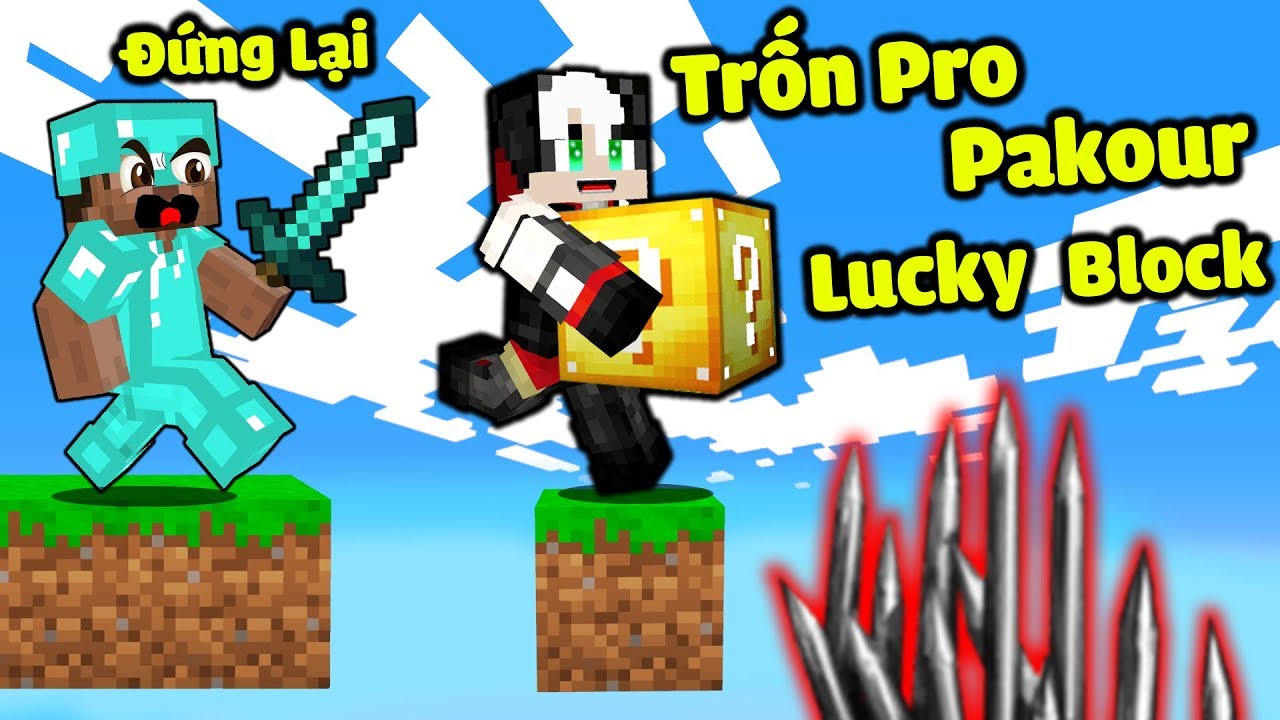 REDHOOD THỬ THÁCH 24 GIỜ PARKOUR TRỐN PRO VÀ ĐẬP LUCKY TRONG MINECRAFT*MỀU ĐẬP LUCKY BLOCK BĂNG GIÁ