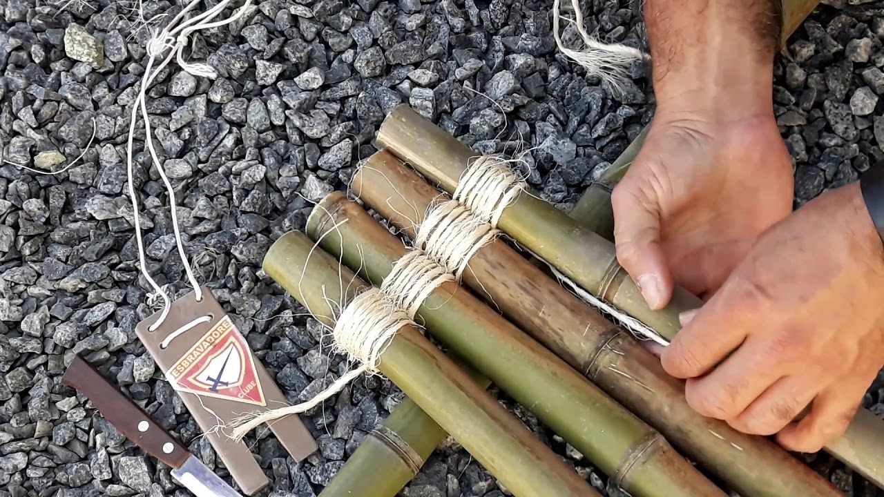 Ótima amarra para base de quatro pés ou tripé em bambu e outros materiais.
