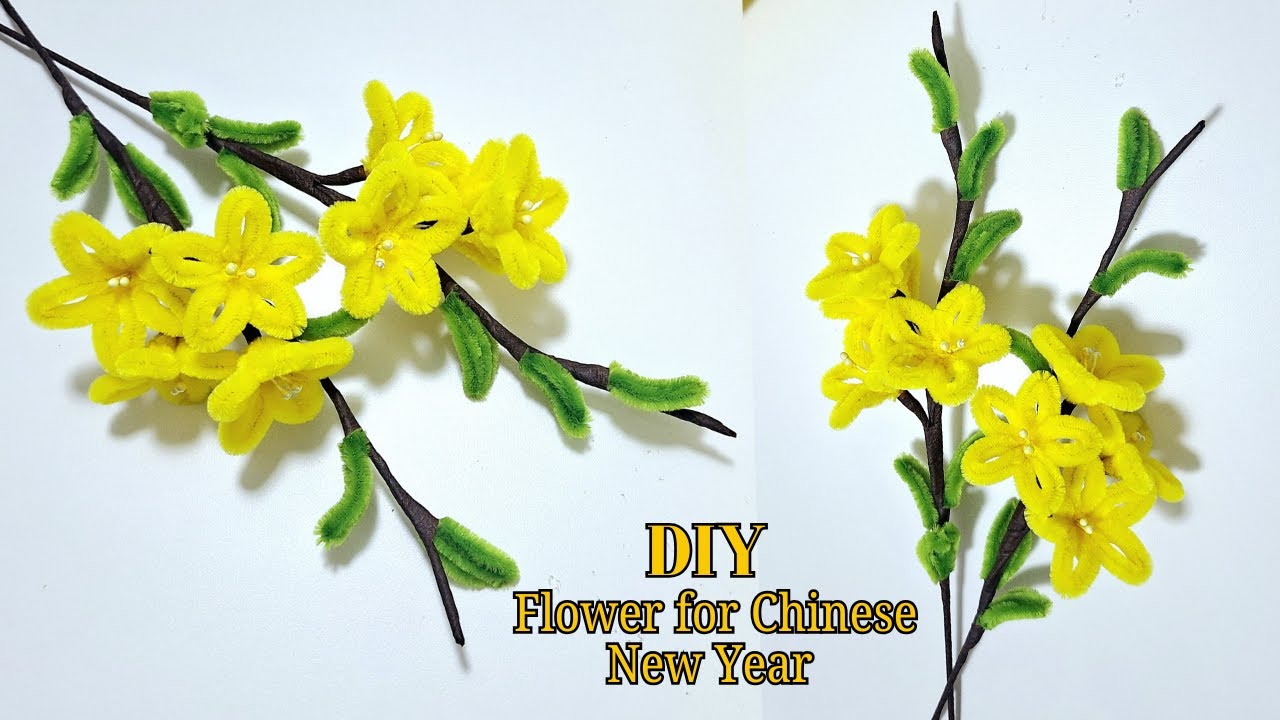 How to Make Chinese New Year Flowers with Pipe Cleaners