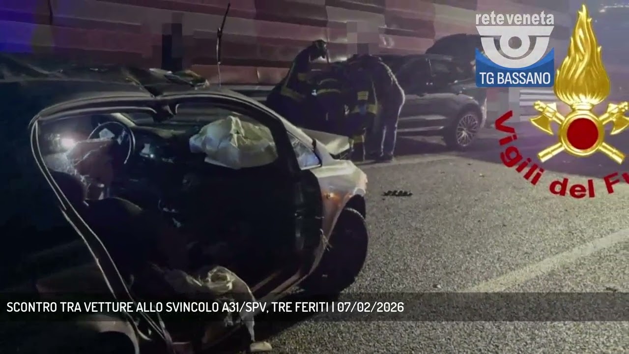 SCONTRO TRA VETTURE ALLO SVINCOLO A31/SPV, TRE FERITI | 07/02/2026