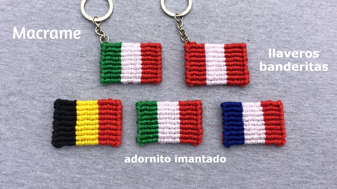 Banderas Macramé llavero